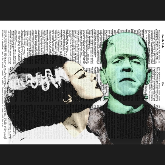 Handmade Other - The Frankenstein Monsters Dictionary Art Print